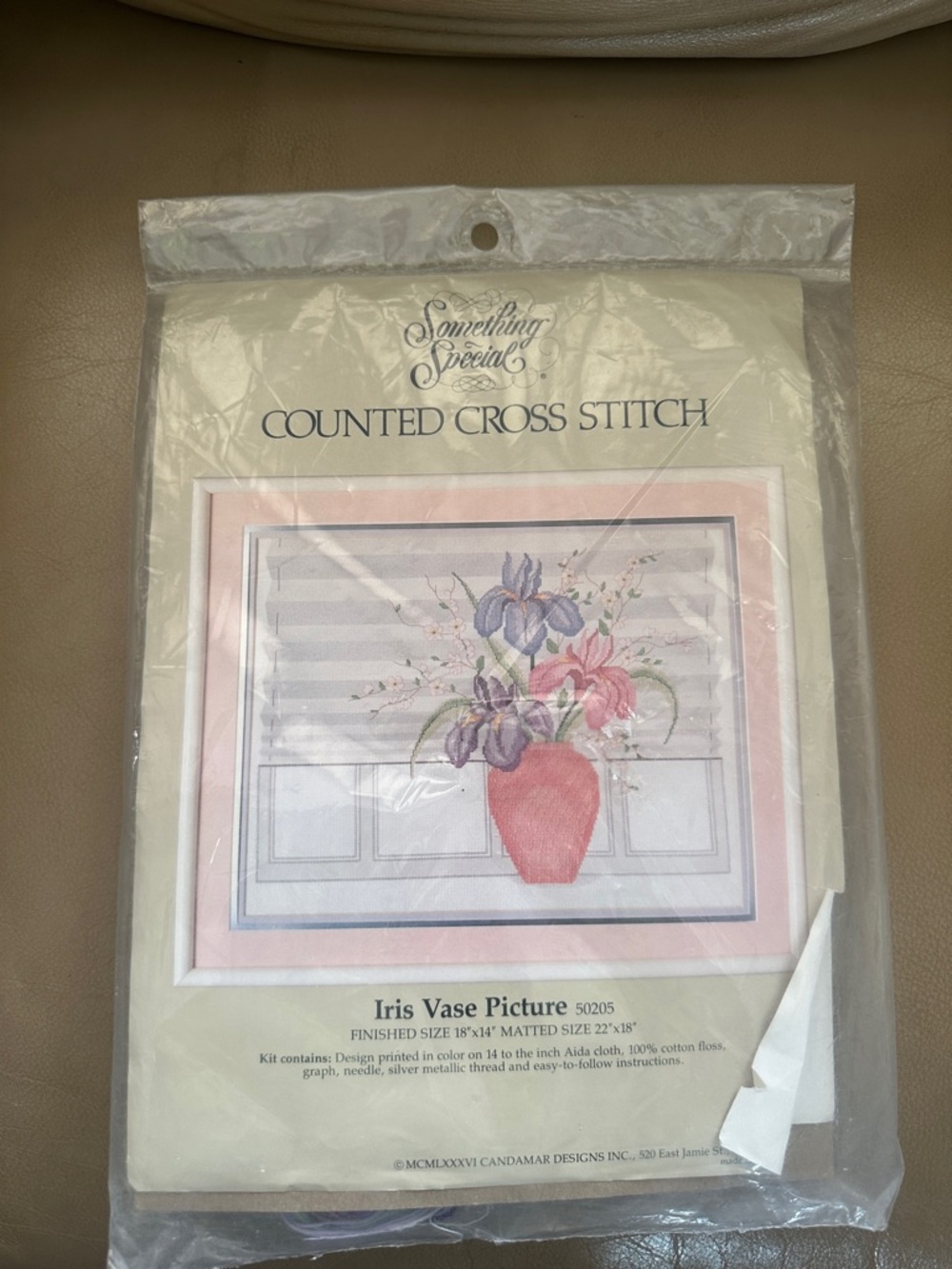 Something Special Counted Cross Stitch - Iris Vase Picture (Pink, Purple)